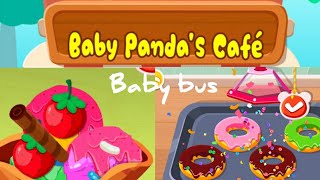 Baby panda Summer Cafe shop - Baby bus games | fun kids kitchen cooking games screenshot 3