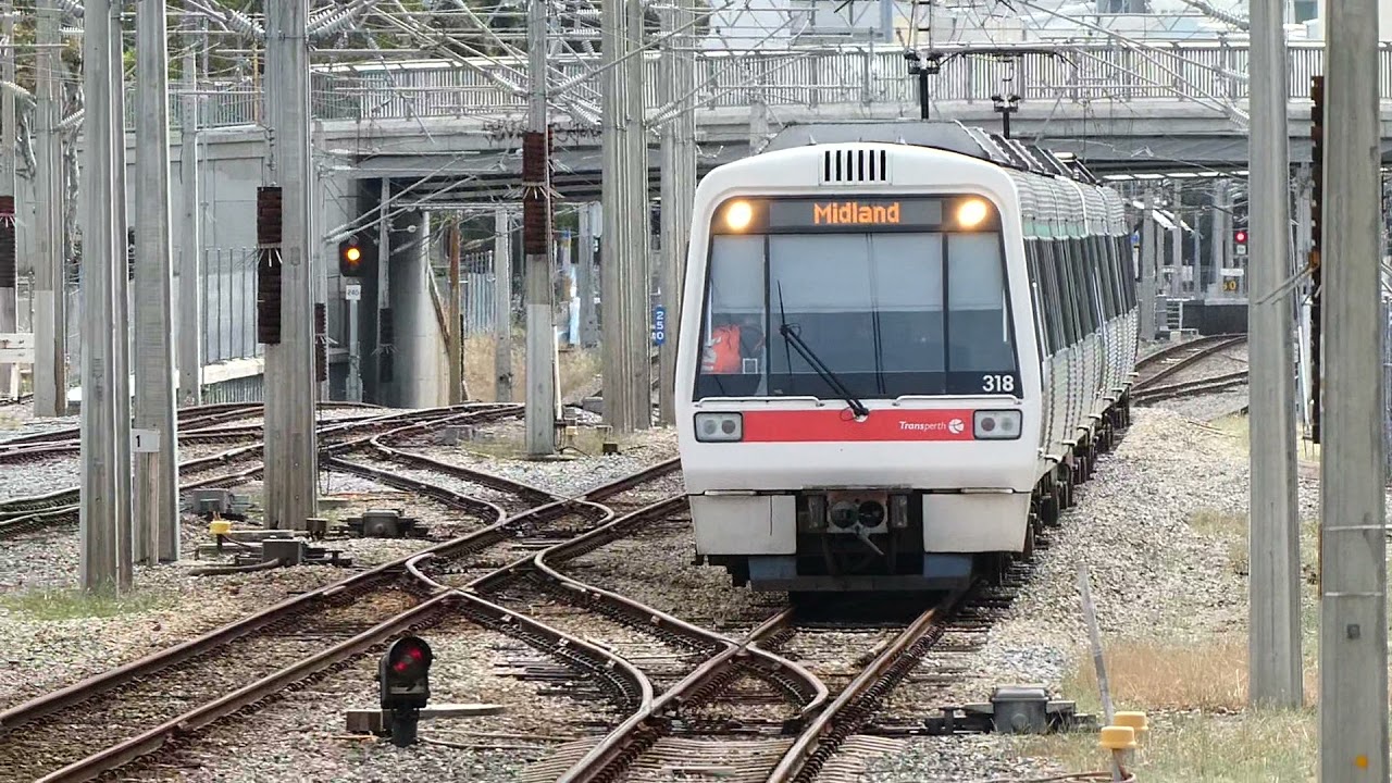 Transperth trains at Perth Claisebrook