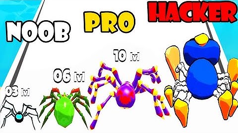 NOOB vs PRO vs HACKER - Spider Evolution Run PART 2 | Gameplay Satisfying (Android,iOS)