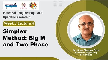 Lec 34: Simplex Method: Big M and Two Phase