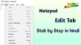 Notepad Edit Tab Kaise Use Kare | Notepad Editing Full Tutorial in Hindi | Easy Method