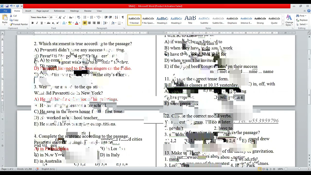 İngilis dili buraxılış sınaq (10) / Buraxilis imtahani / İngilis dili sınaq