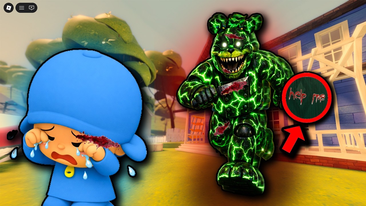 Pocoyo plays: Hello Neighbor Fast Fredbear Roblox - Hacker Fredbear
