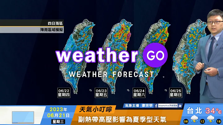 2023/06/21 仍受西南风影响水气稍增 中南部沿海晨间短暂阵雨 - 天天要闻