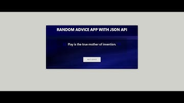 Random Advice App using JSON API with React Hooks & Redux for beginners - React Micro Project