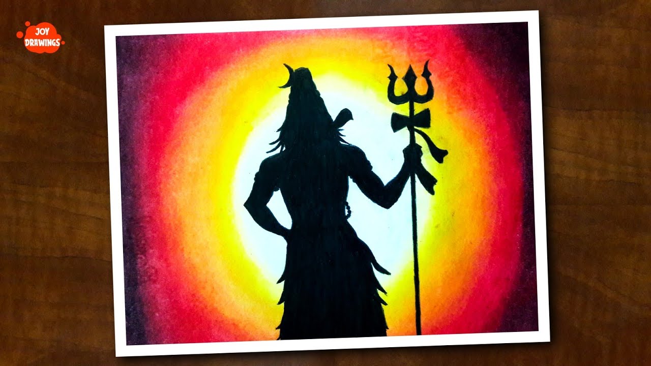 Lord shiva drawing with oil pastels | Shiva drawing easy step by ...