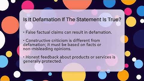 Is It Defamation If The Statement Is True? - Everyday-Networking