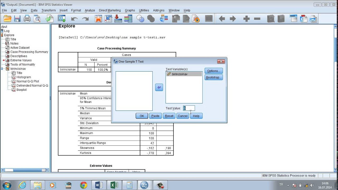 One sample t test - YouTube