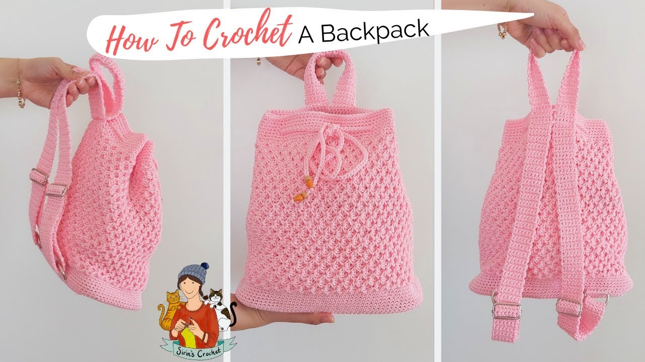 Crochet backpack pattern, crochet backpack DIY, Step by step