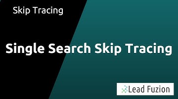 Single Search Skip Tracing!
