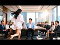 Girl wears CEO’s white shirt as pajamas into meeting room, shocking all employees