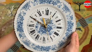 MASTER Interior Clock Plate QUARTZ CERAMIC 26cm 陶器製 置き時計