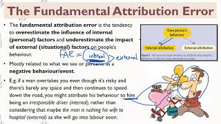 7C - Explaining Behaviour through Attribution (Unit 2 Psychology)