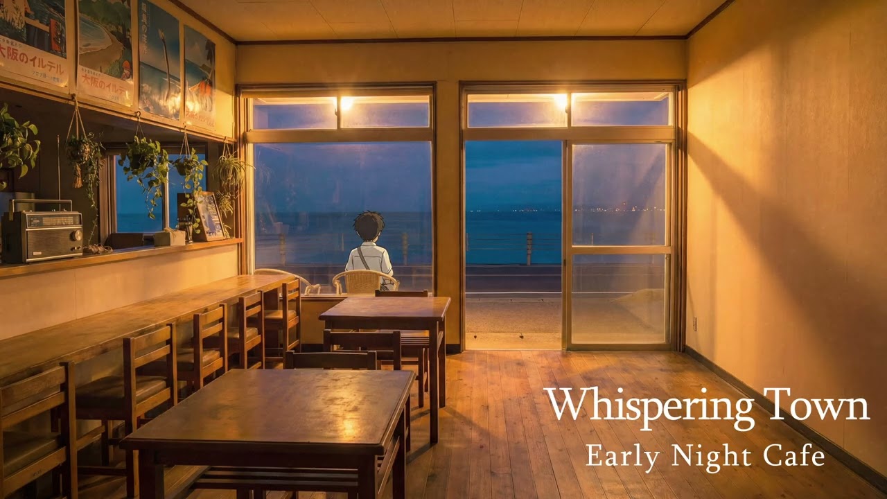 1980s Seaside Café at Dusk | 4 Hours Calm Instrumental Ambience