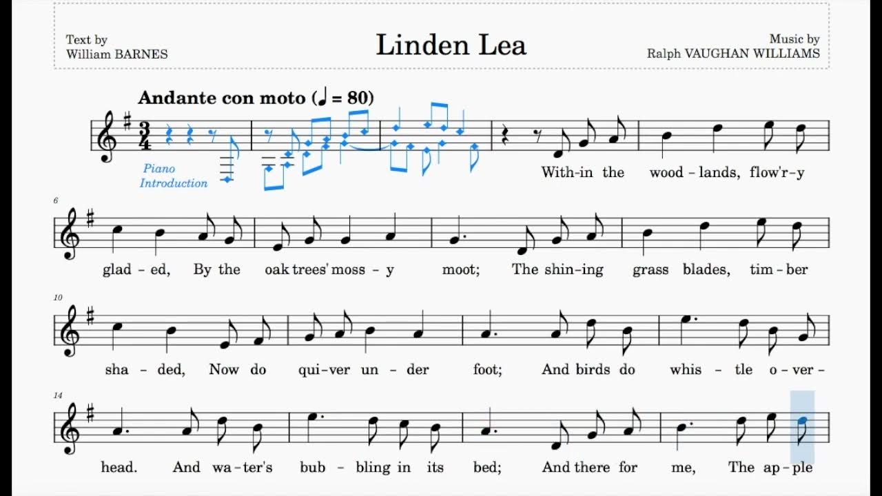 linden-lea-vaughan-williams-g-major-abrsm-trinity-grade-5-list