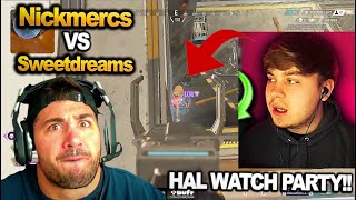 NRG Sweetdreams wiped out Nickmercs team with CHARGE RIFLE in ALGS TOURNEY!! HAL WATCH PARTY!!