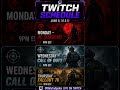 Twitch Schedule #gaming #fallout #callofduty #assassinscreed