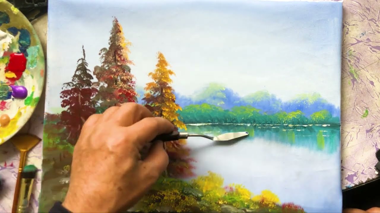 "Magical Forest River Painting – Acrylic Art for Nature Lovers