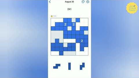 BlockuDoku Daily Challenges August 30, 2021 - COMPLETED