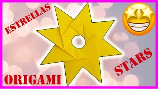 Cómo hacer una  ESTRELLA  de 8 puntas de papel Origami FÁCIL 