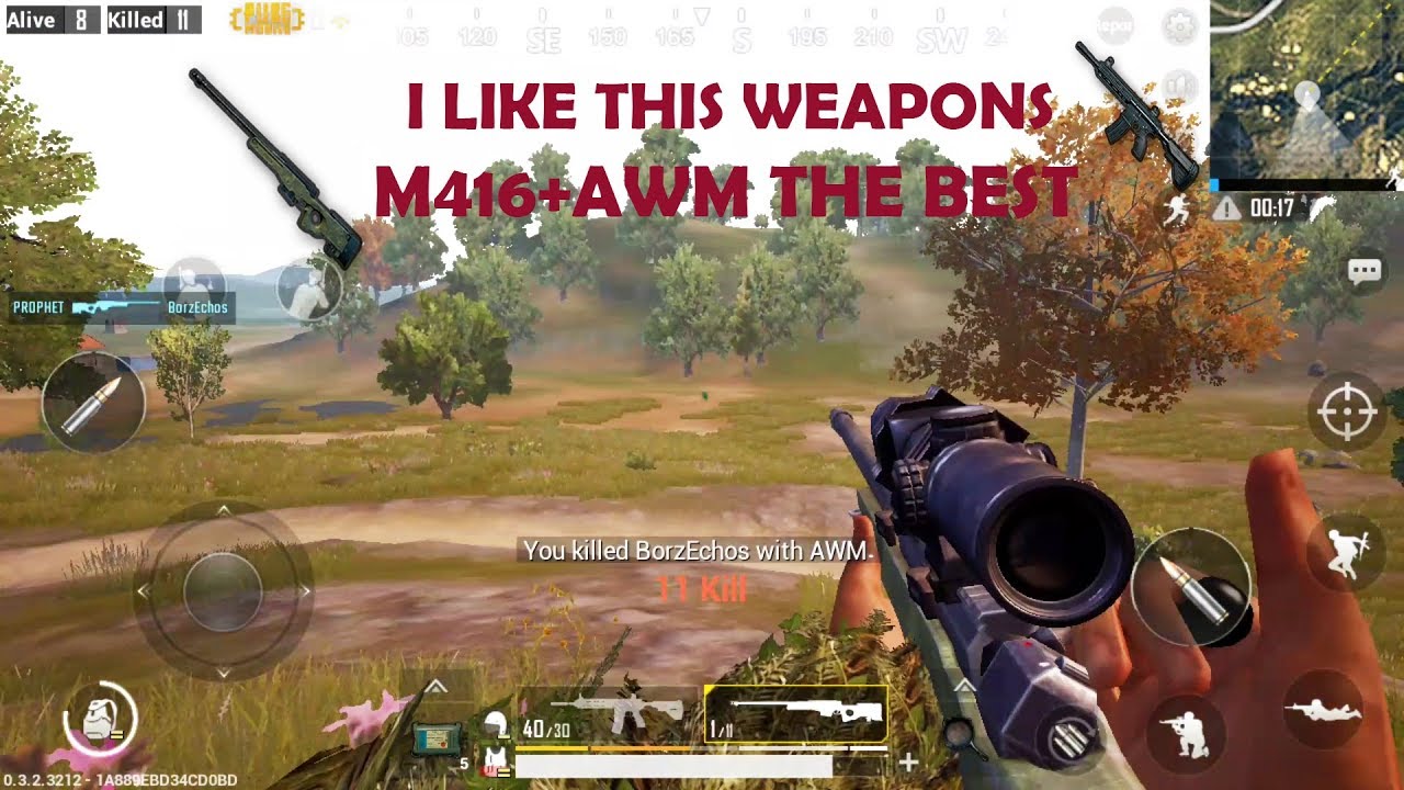 PUBG MOBILE AWM+M416 MY FAVORITE SETUP WEAPON SOLO FULL GAMEPLAY - 