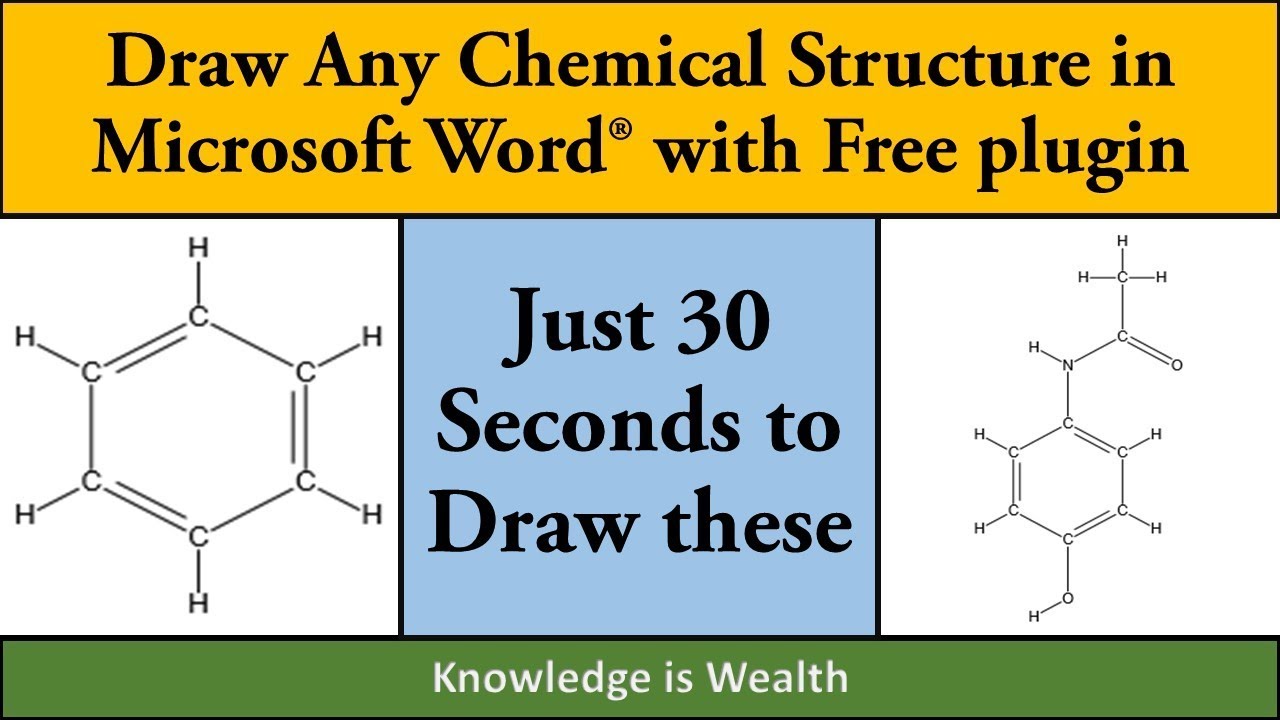 How to draw chemicals structure in Ms Word in less than 25 Seconds using  free Chem25word plugin