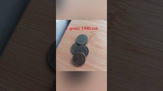 Metalowy Marcinek w poszukiwaniu monety 1 grosz z roku 1990