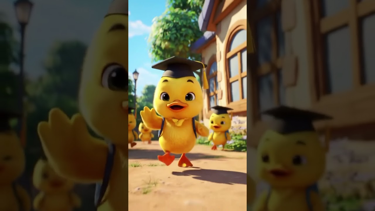 Cute duck end the school and dance baby shark 