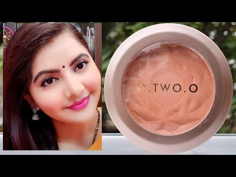 O . TWO . O Rose Makeup Face Blush Brighten Face Fine Powder Peach Blush review & demo | RARA |