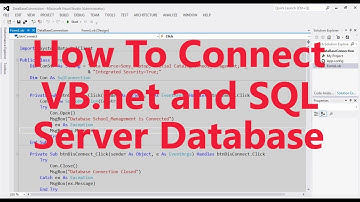 How to connect VB.net and SQL Server Database