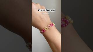 chain bracelet tutorial #beadedbracelet #tutorial #diy #preppy