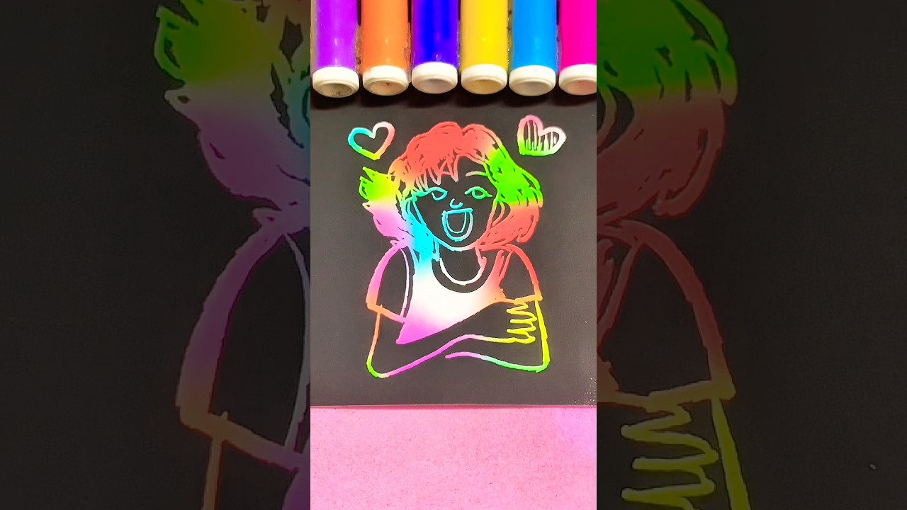 A fun and entertaining artwork on rainbow paper 