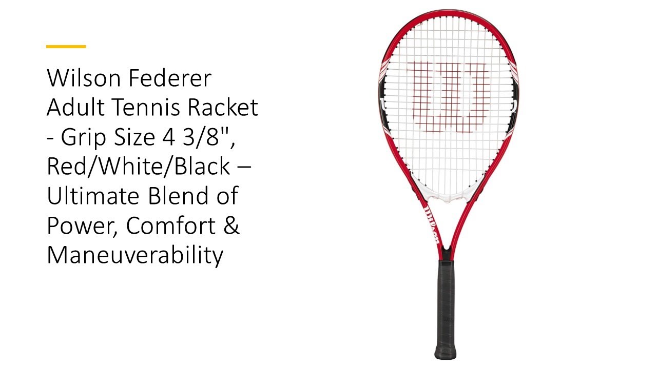 Wilson Federer Adult Tennis Racket Grip Size 4 3 8 Red White Black wilson-federer-adult-tennis-racket-grip-size-4-3-8-red-white-black