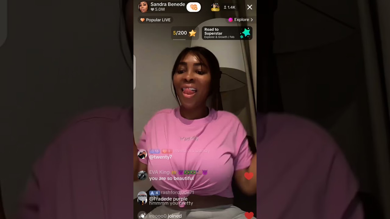 first term of Sandra benede reaching 5 million likes on tiktok live stream 💝🤷 