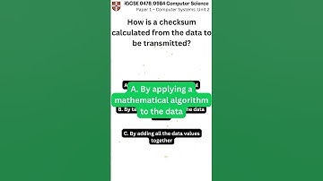iGCSE Computer Science 0478 0984 Paper 1 Unit 2 q026 v1