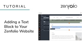 Adding a Text Block to Your Zenfolio Website