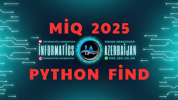 3 İyul 2025 MİQ İnformatika Python find sualı #miq #abituriyent #sertifikasiya