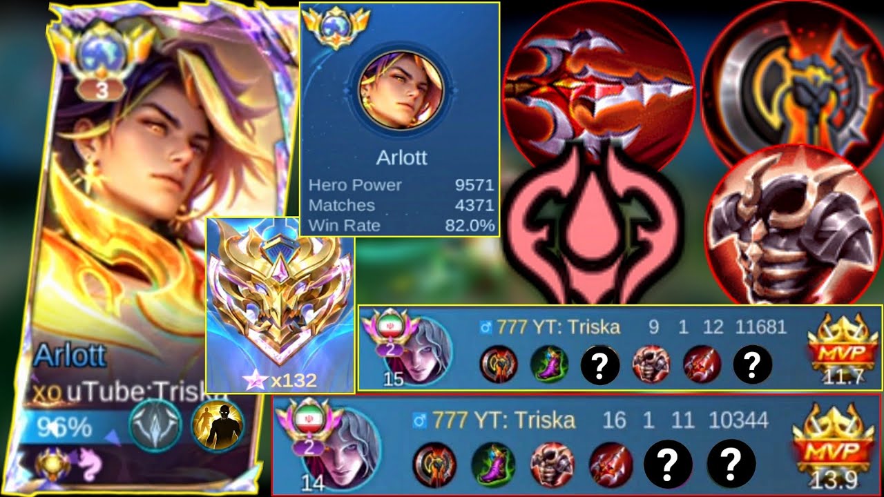 This new build and emblem makes arlott 100% broken !! High damage and high sustainability !! | MLBB