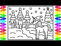 How to draw a christmas unicorn   christmas drawing easy and beautiful for kids coloring page