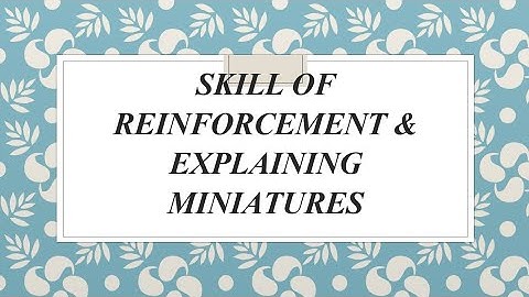 B.Ed. Microteaching Skill of Reinforcement & Explaining Miniatures