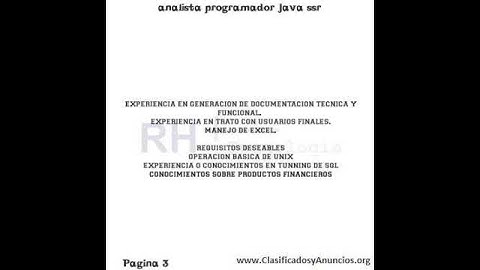 analista programador java ssr Fecha: 21 de julio de 2011