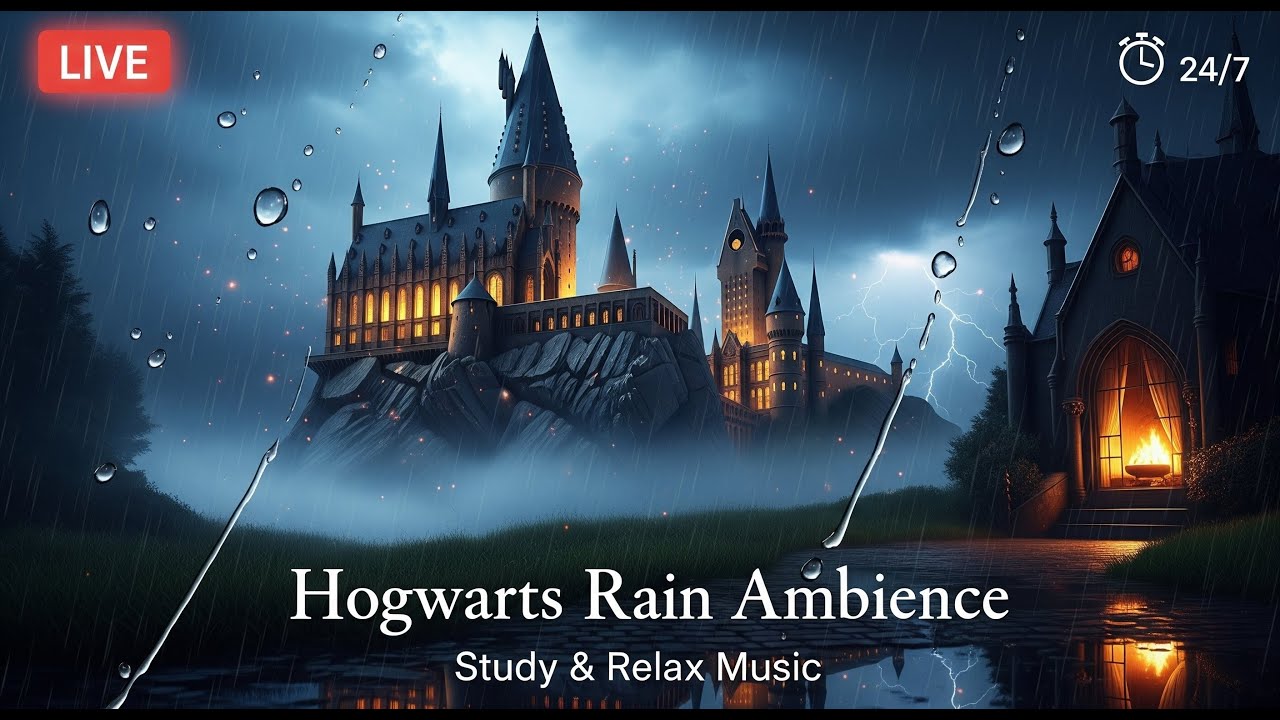 Rainy Evening at Hogwarts | Magical Music for Study & Relaxation | Harry Potter