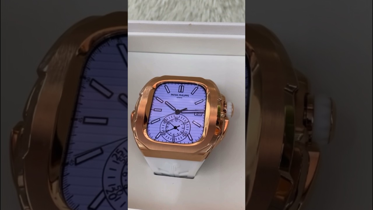 APPLE WATCH ULTRA WITH Y24 LUXURY CASE & BAND. WATCH FACE: PATEK 