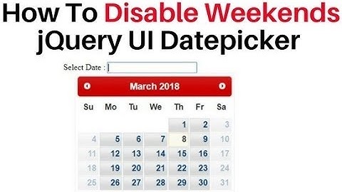 Disable weekends sat and sun in calendar jQuery UI datepicker