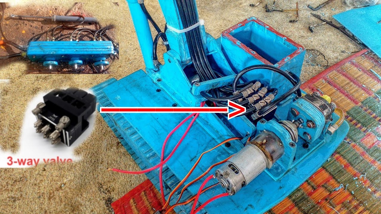 (PART 19) How to install Hydraulic 3Way Valve on RC Excavator YouTube
