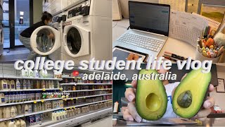 weekly vlog♟| study, classes, cooking, laundry |adelaide, sa 🍑✨