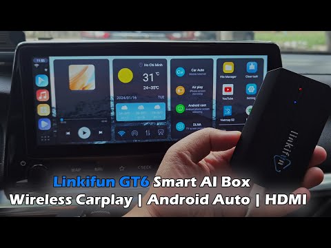 Linkifun GT6 Android 12 Smart AI Box Wireless Carplay/ Android Auto Adapter with HDMI