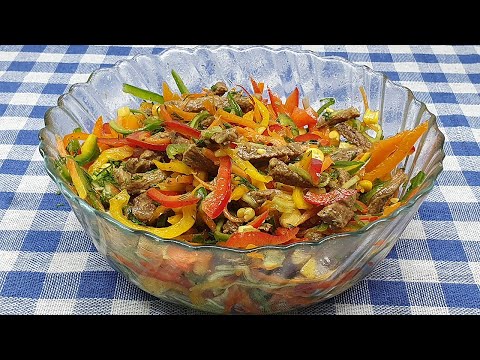 Ən dadli və faydalı ətli bibər salatı | salata tarifleri  metbex  yemək reseptləri
