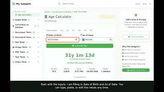 Age Calculator — Free Online Tool, No Upload Needed