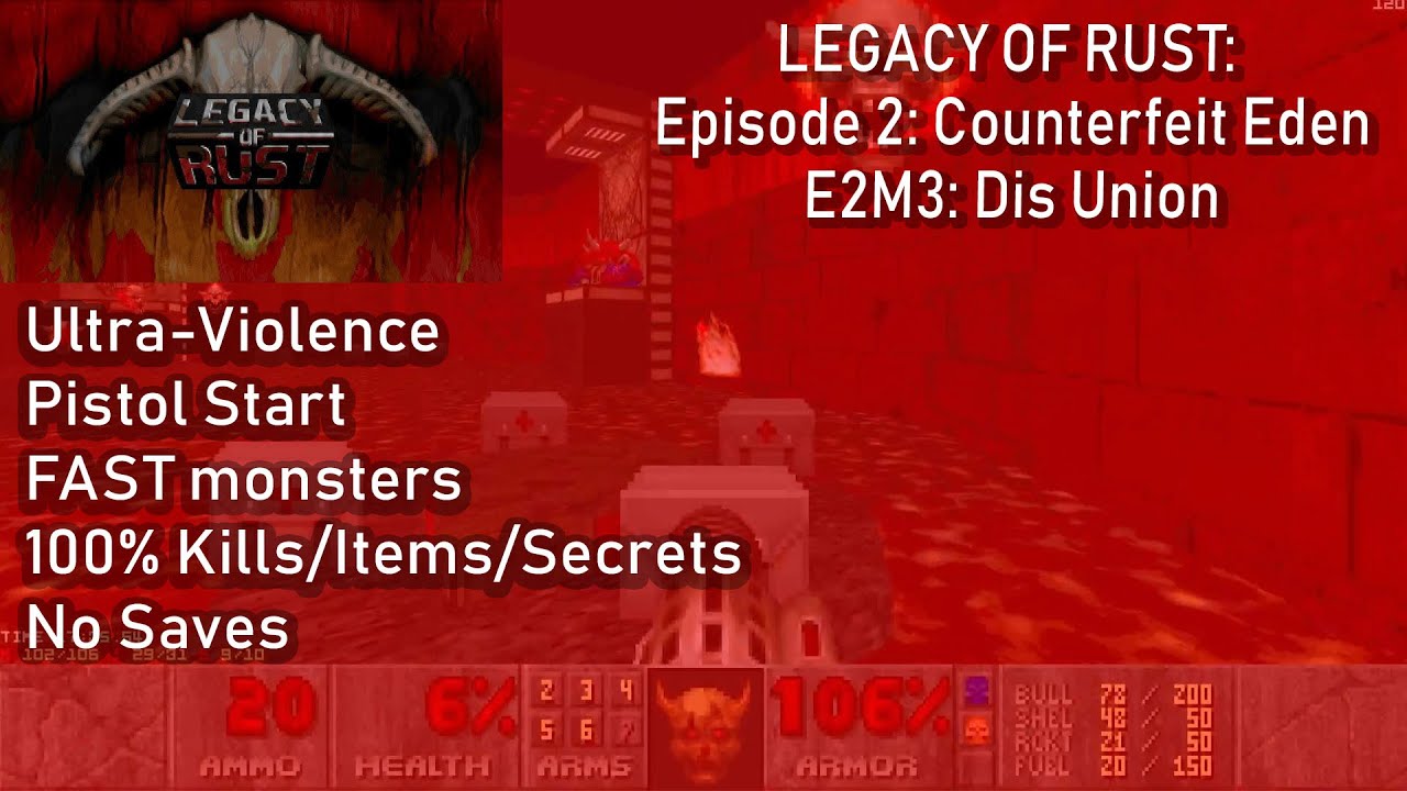ЕЛЕ ВЫЖИЛ  [] Doom Legacy of Rust E2M3: Dis Union [UV-max, -fast]